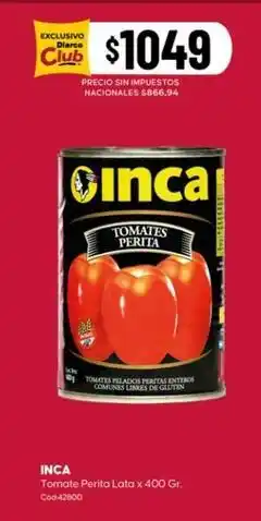 Diarco Inca - tomate perita lata x 400 gr oferta