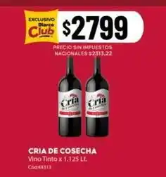 Diarco Cria de cosecha vino tinto x 1.125 lt. cód:44313 oferta