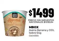 Diarco Avena banana y ddl sobre 64g cód:40303 oferta