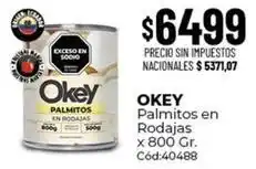 Diarco Okey - palmitos en rodajas x 800 gr. cód:40488 oferta