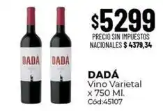 Diarco Dada - vino varietal cód:45107 oferta
