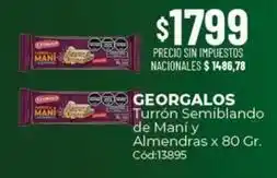 Diarco Georgalos - turrón semiblando de maní y almendras x 80 gr. cód:13895 oferta