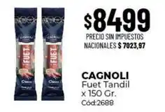 Diarco Cagnoli - fuet tandil x 150 gr. cód:2688 oferta