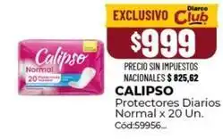 Diarco Calipso - protectores diarios normal x 20 un. cód:59956 oferta