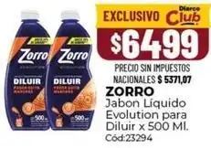 Diarco Zorro - jabon liquido evolution para diluir x 500 ml. cód:23294 oferta