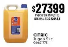 Diarco Citric - jugo x 5 lt. cód:21773 oferta