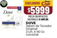 Diarco Dove - jabón de tocador original cód:40248 oferta