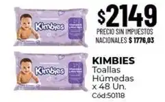 Diarco Kimbies - toallas húmedas x 48 un. cód:50118 oferta