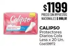 Diarco Calipso - protectores diarios cola less x 20 un. cód:59972 oferta