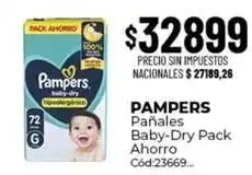 Diarco Pampers - pañales baby-dry pack ahorro cód:23669 oferta