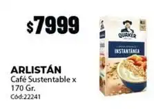 Diarco Quaker - arlistán café sustentable x 170 gr. cód:22241 oferta