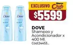 Diarco Dove - shampoo y acondicionador x 400 ml. cód:24453 oferta