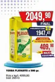 Maxiconsumo Playadito - yerba playadito x 500 gr oferta