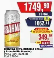 Maxiconsumo Brahma - cerveza cerv. 473 cc (excepto rio grande) oferta