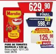 Maxiconsumo Marolio - pure de tomates marolio x 520 gr. cod: 2616 oferta