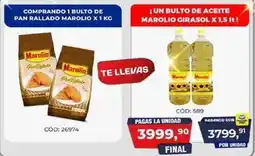 Maxiconsumo Marolio - comprando 1 bulto de pan rallado marolio x 1 kg cód: 26974 oferta