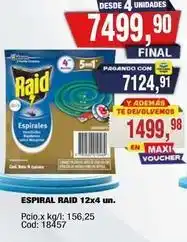 Maxiconsumo Raid - espiral 12x4 un oferta