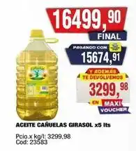 Maxiconsumo Cañuelas - aceite cañuelas girasol oferta