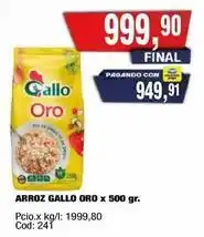Maxiconsumo Gallo oro - arroz gallo oro x 500 gr oferta