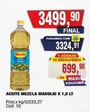 Maxiconsumo Marolio - aceite mezcla x 1,5 lt oferta