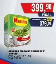 Maxiconsumo Marolio - arvejas t/recart x 340 grs oferta