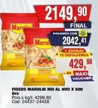 Maxiconsumo Marolio - fideos nid al hv x 500 grs oferta
