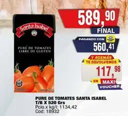 Maxiconsumo Santa isabel - pure de tomates oferta