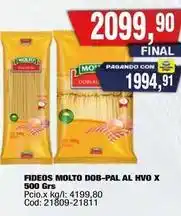 Maxiconsumo Molto - fideos molto dob-pal al hvo x 500 grs oferta