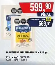 Maxiconsumo Hellmann's - mayonesa x 118 gr oferta