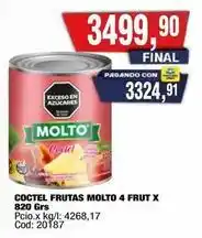 Maxiconsumo Molto - coctel frutas molto 4 frut x 820 grs oferta