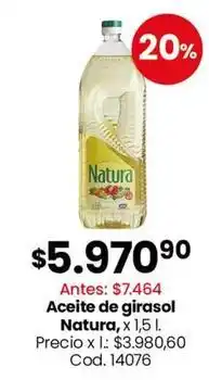 Coto Natura - aceite de girasol oferta
