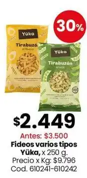 Coto Fideos varios tipos oferta