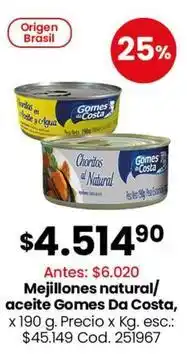 Coto Gomes da costa - mejillones natural/aceite oferta