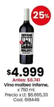 Coto Malbec - vino malbec infame oferta