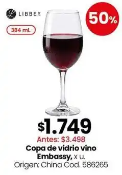 Coto Embassy - copa de vidrio vino , x u. cod. 586265 oferta