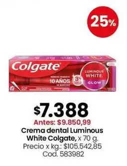 Coto Colgate - crema dental luminous white oferta