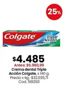 Coto Colgate - crema dental triple acción, x 140 g. cod. 561293 oferta