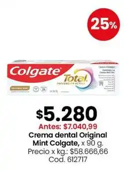 Coto Colgate - crema dental original mint, x 90 g. cod. 612717 oferta