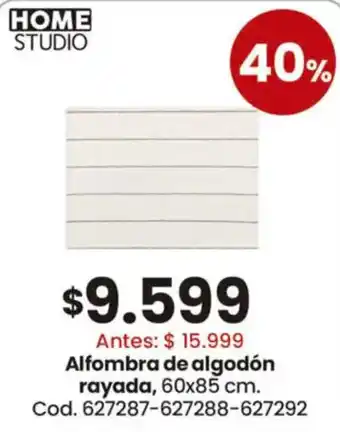 Home studio alfombra de algodón rayada