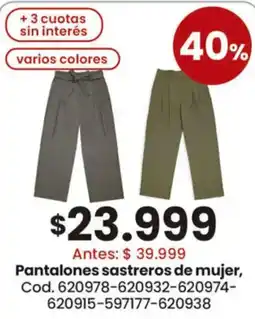 Coto Pantalones sastreros de mujer oferta
