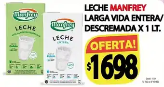 Manfrey leche larga vida entera/ descremada