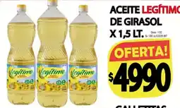 Supermercados Becerra Legítimo aceite de girasol oferta