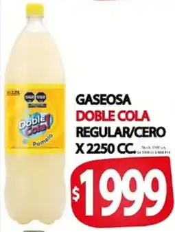 Supermercados Becerra Doble cola gaseosa regular/cero oferta