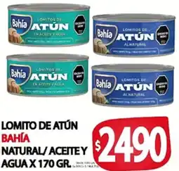 Supermercados Becerra Bahía lomito de atún natural/aceite y agua oferta