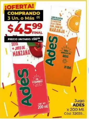 Diarco Ades Jugo x 200 Ml oferta