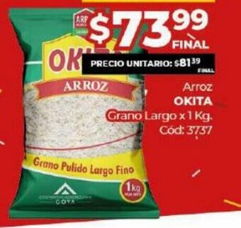 Diarco Okita Arroz Grano Largo x 1 kg oferta