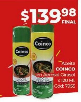 Diarco Coinco Aceite en Aerosol Girasol x 120 ml oferta