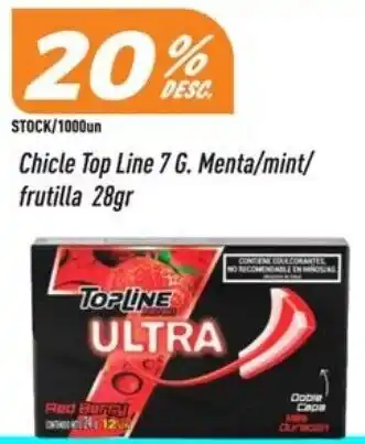 Chicle Top Line 7 G. Menta/mint/frutilla