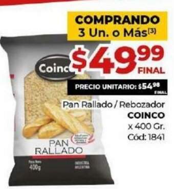 Diarco Coinco Pan Rallado / Rebozador x 400 Gr. oferta