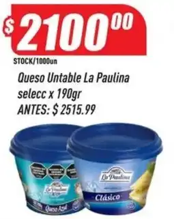 Supermercados Comodin La paulina queso untable selecc oferta